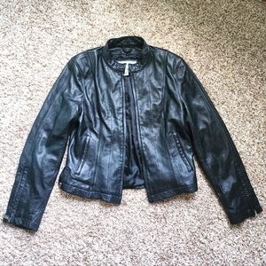 Womens Black Fine Leather Jacket Wilson's Leather Maxima Medium Biker Moto